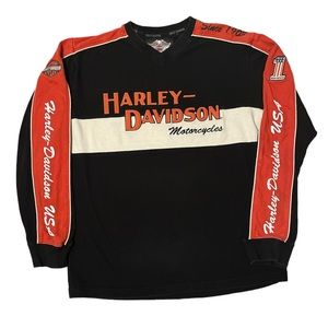 Old Harley Davidson Orange and Black Sweatshirt